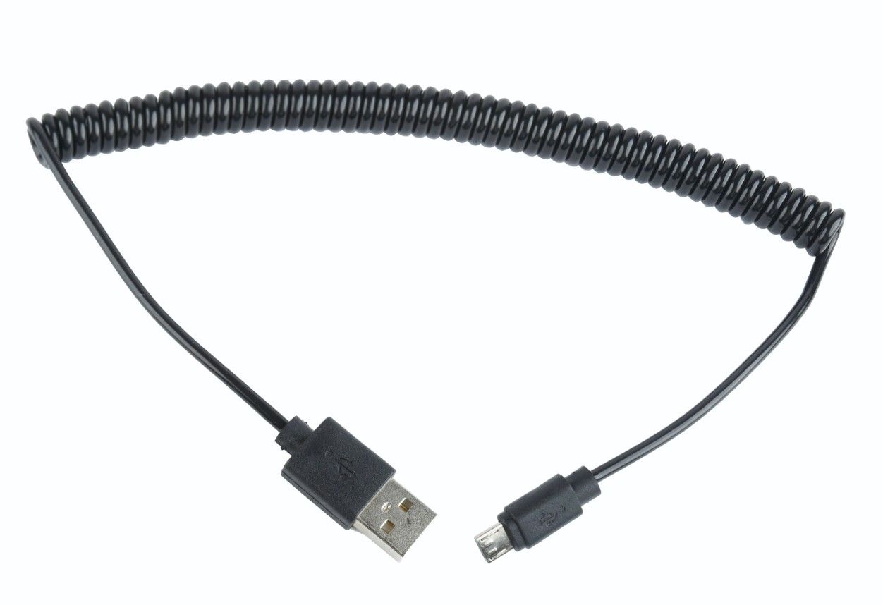 Кабель micro спіральний USB 2.0 A-тато/Micro B-тато Cablexpert — фото 3