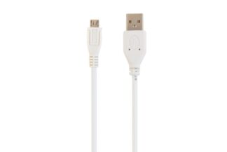 Кабель micro USB 2.0, A-тато/micro B-тато, білий, 0.5 м, преміум