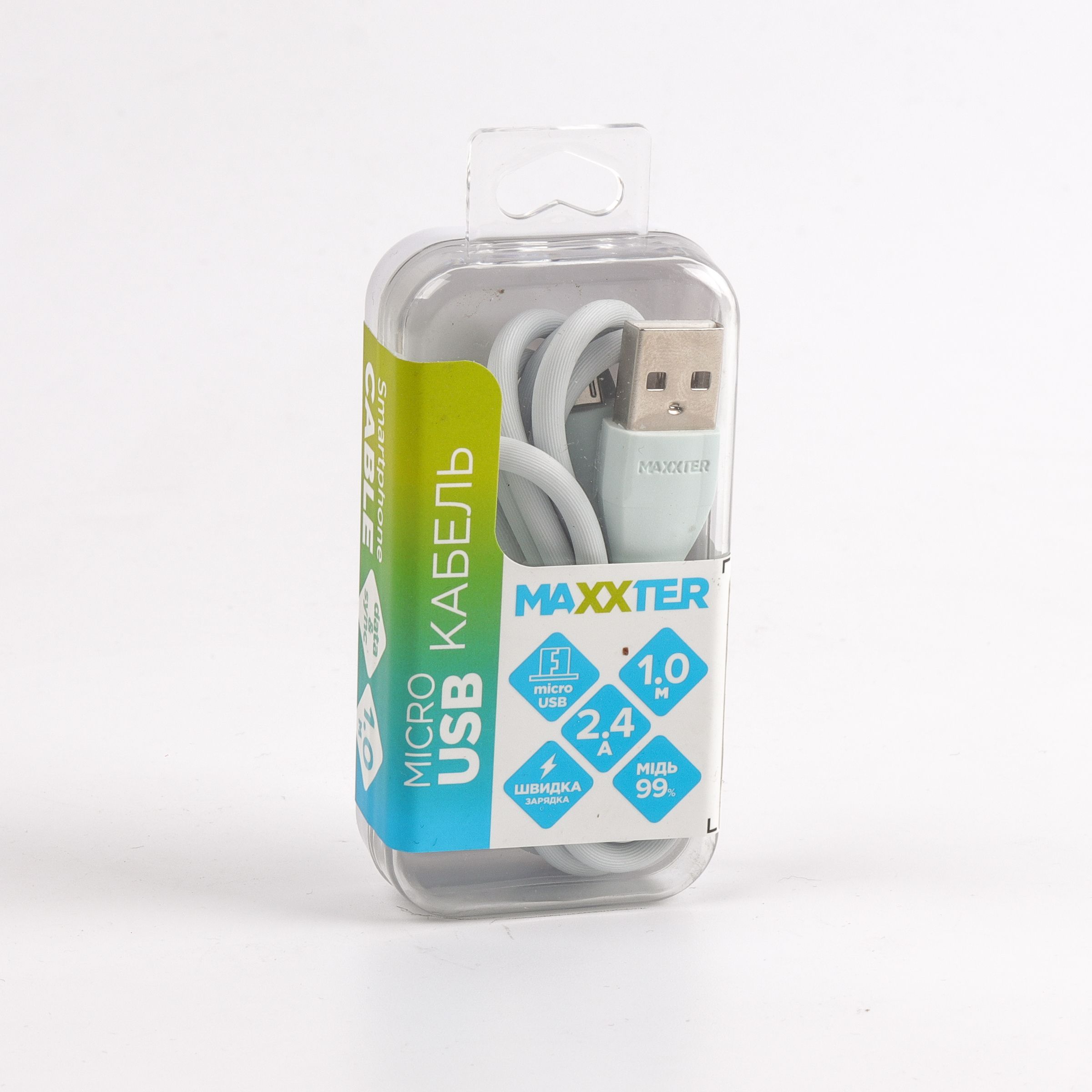 Кабель micro USB 2.0 A-тато/Micro B-тато, преміум, 2.4 А Maxxter — фото 4