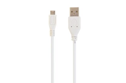 Кабель micro USB2.0, A-тато/micro B-тато, білий, 1 м, преміум