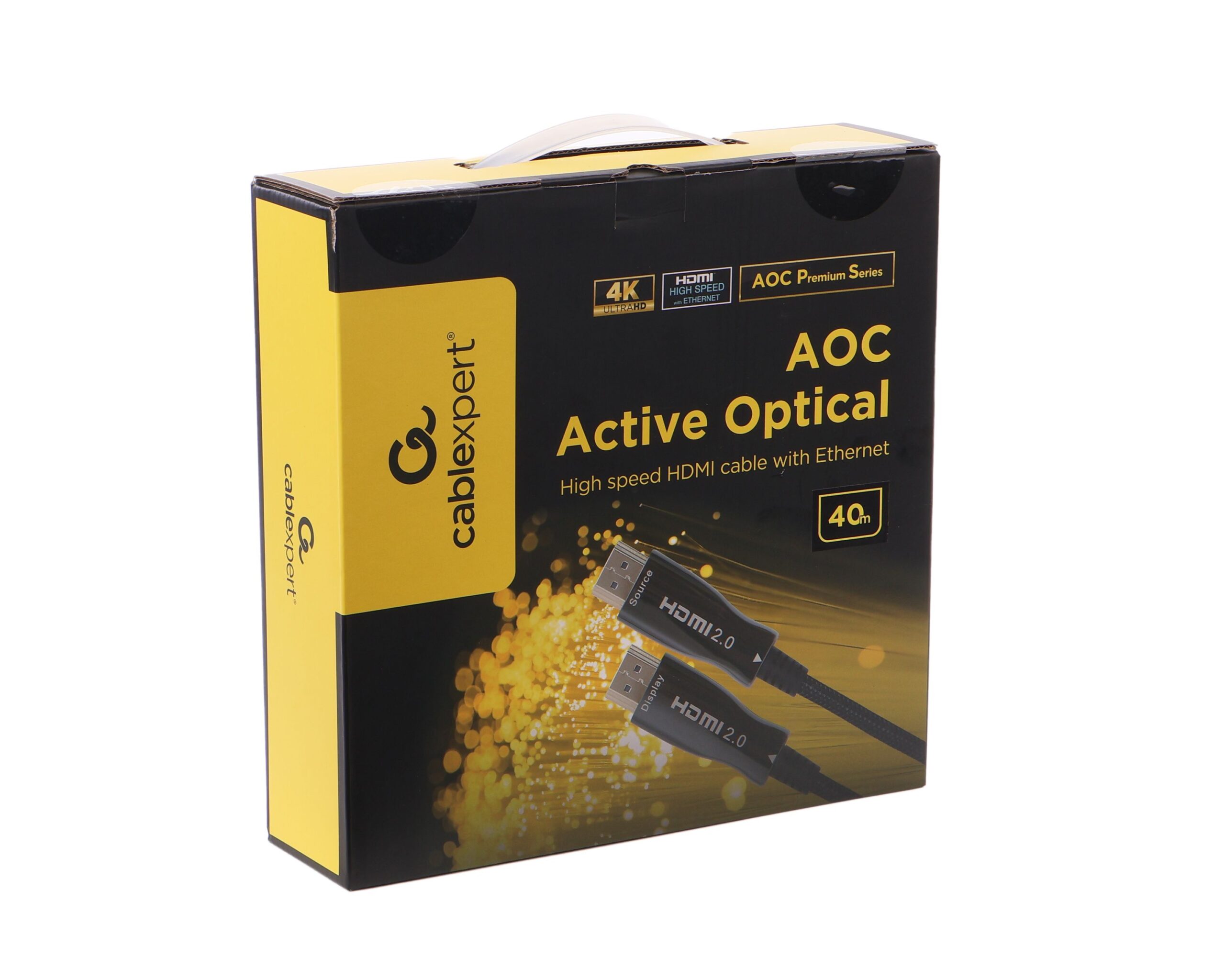 Кабель оптичний (AOC) Hdmi V.2.0, 4 К 60 Гц, позолочені конектори, 40 м — фото 2