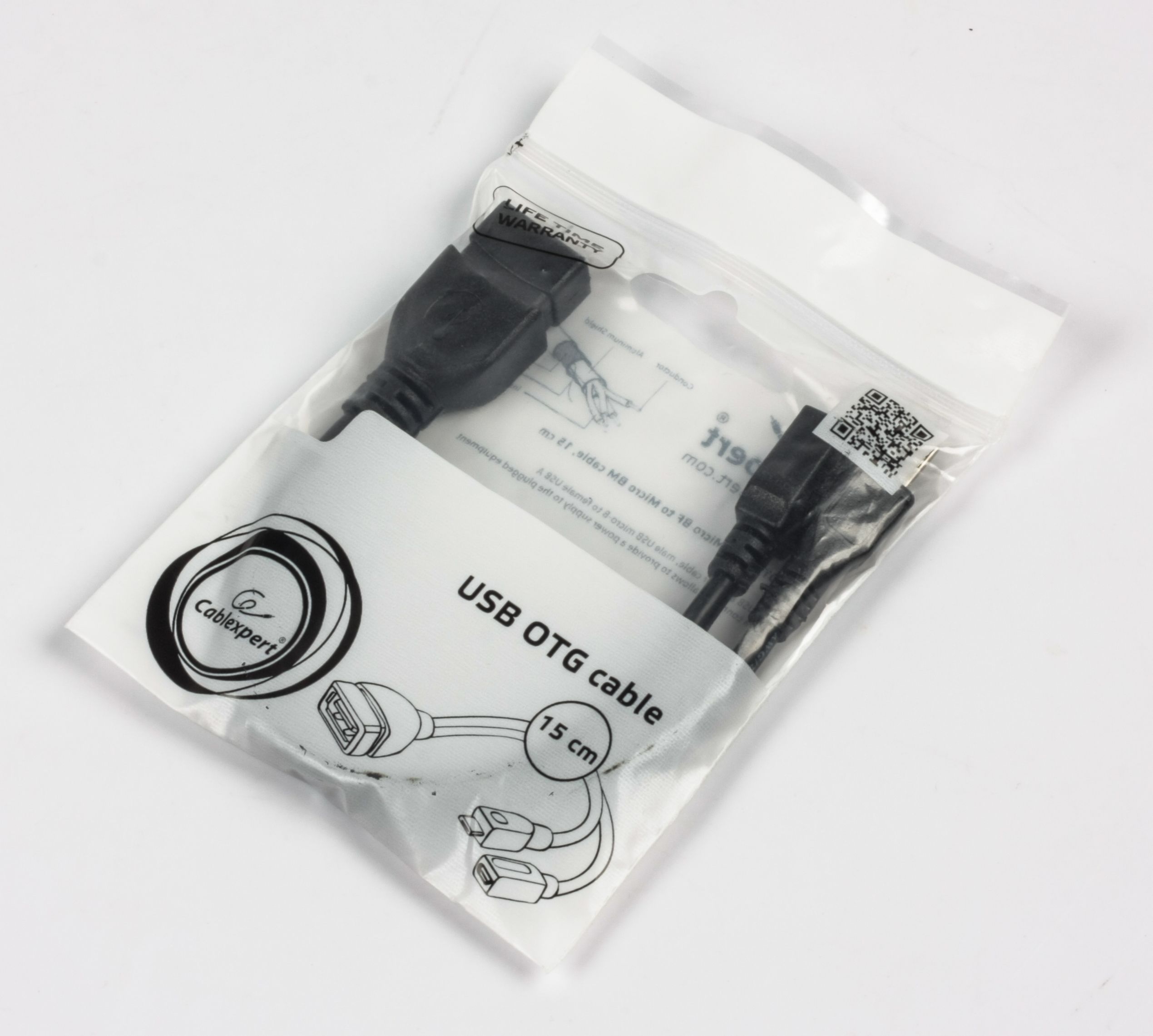 Кабель OTG USB 2.0, A-мама/micro B-тато, 0.15 м Cablexpert — фото 2