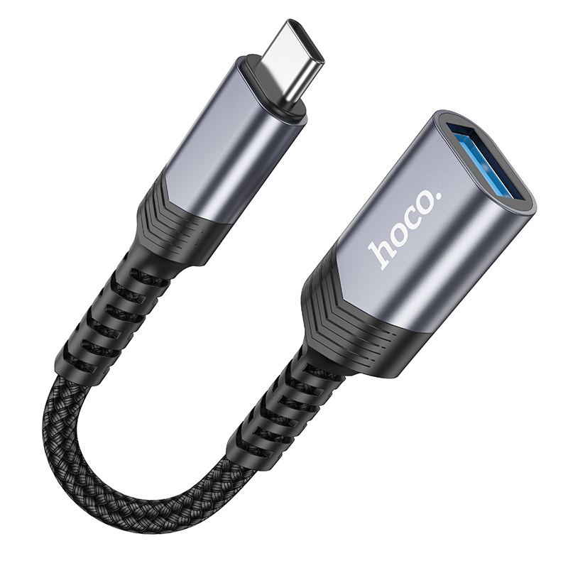 Кабель-перехідник HOCO UA24 Type-C male to USB female 3.0 converter Metal Gray — фото 3