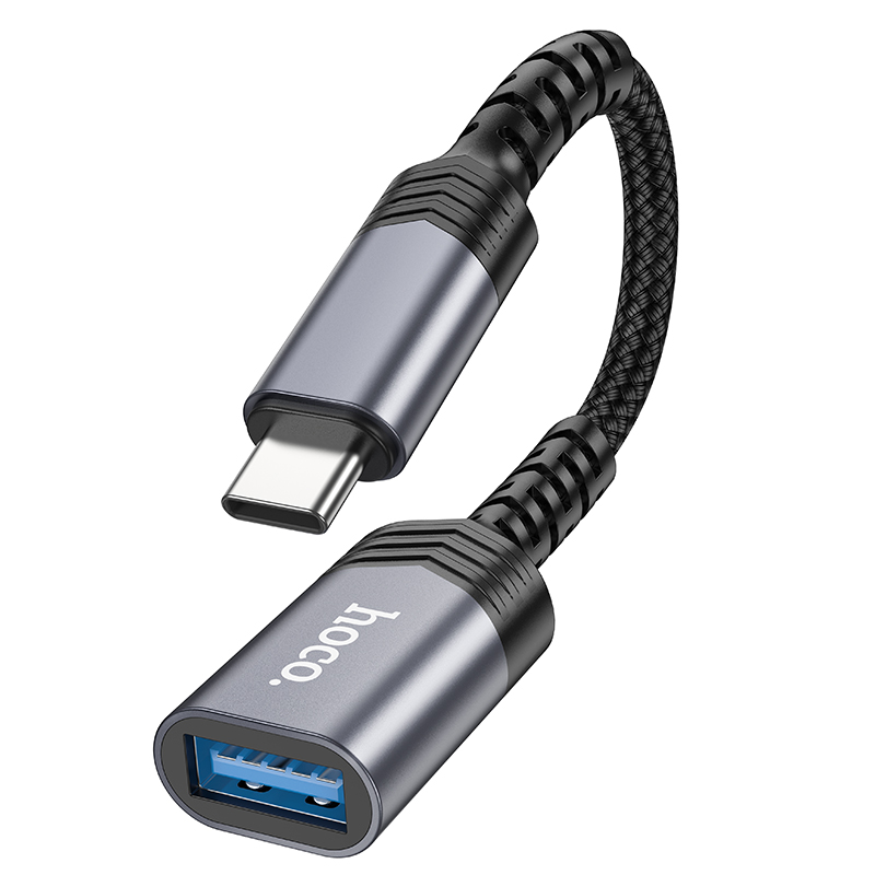 Кабель-перехідник HOCO UA24 Type-C male to USB female 3.0 converter Metal Gray — фото 5