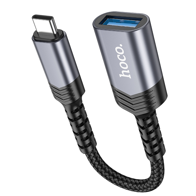 Кабель-перехідник HOCO UA24 Type-C male to USB female 3.0 converter Metal Gray — фото 6