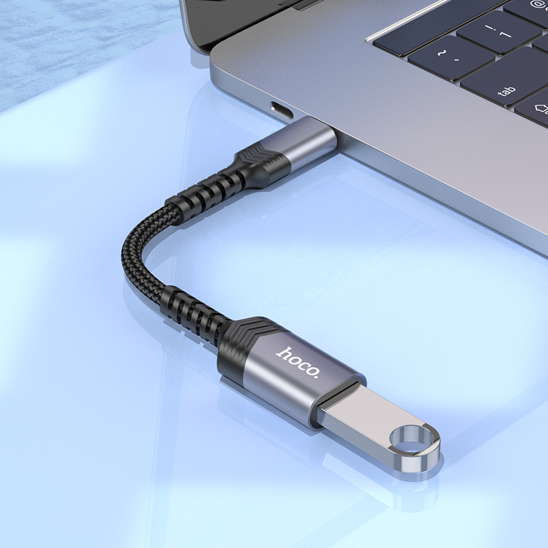 Кабель-перехідник HOCO UA24 Type-C male to USB female 3.0 converter Metal Gray — фото 8