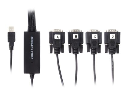 Кабель-переходник USB 2.0–4 × COM (9+25-контактный), 1,4 м Viewcon VE671