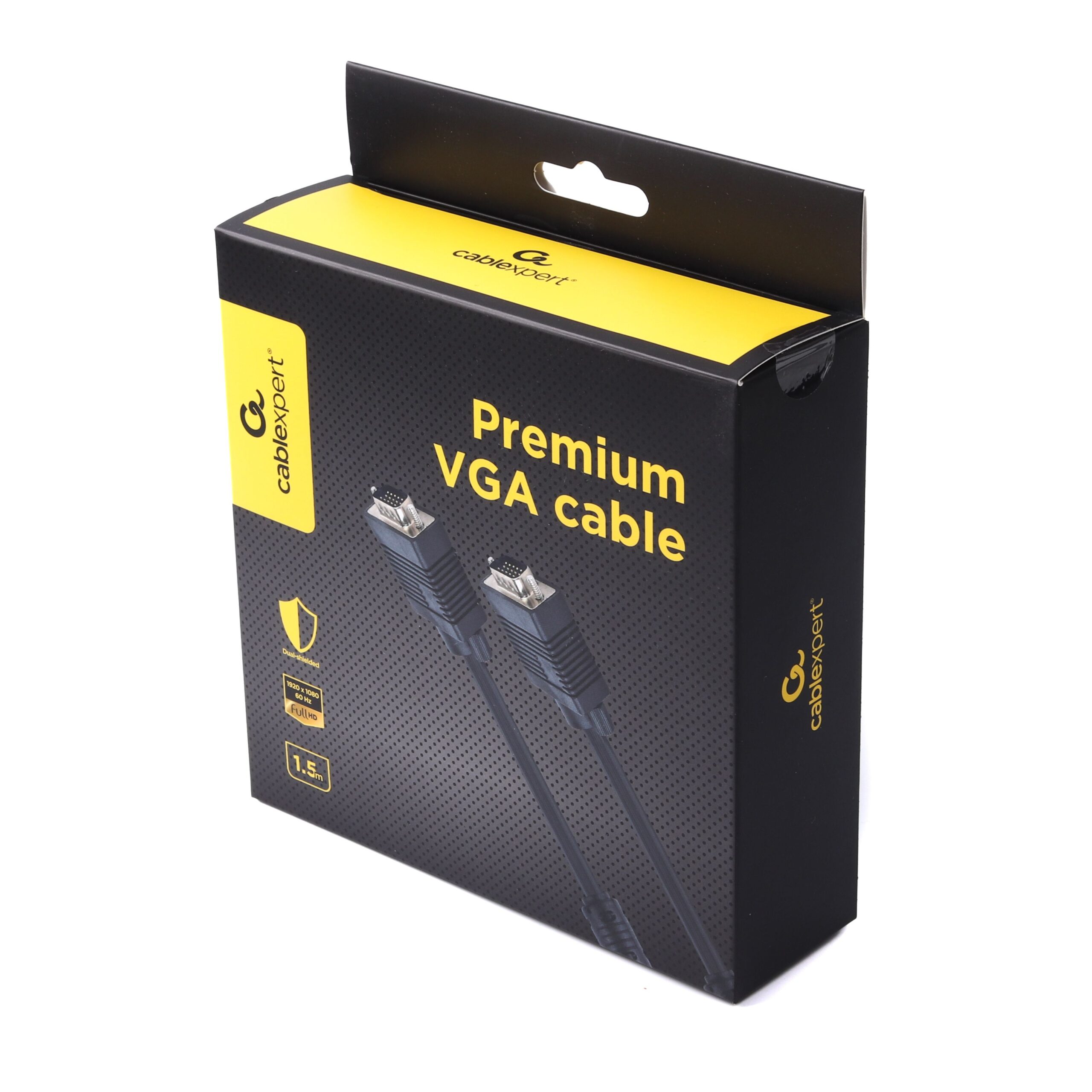 Кабель premium VGA, 3+ 9C HD15M, подвійне екранування, з 2-ма — фото 3