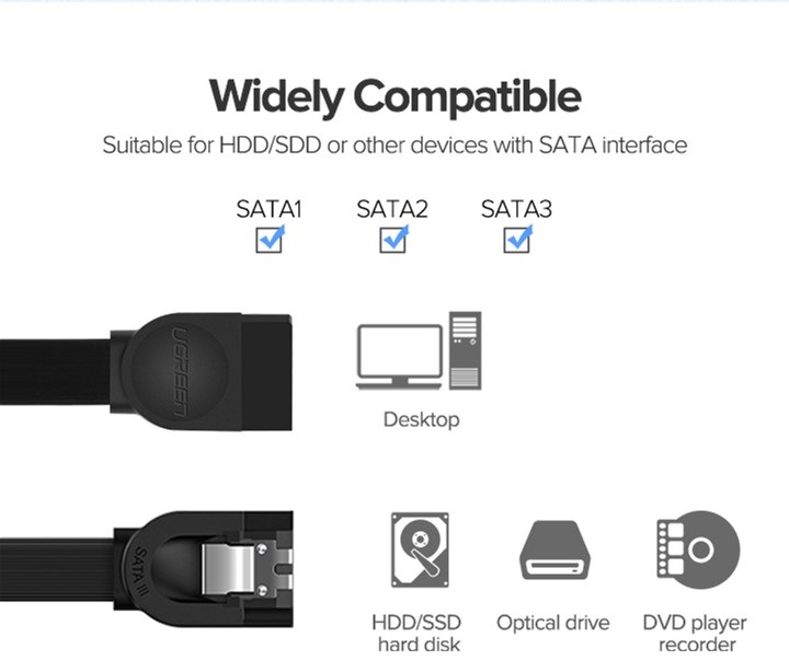 Кабель Sata 3 UGREEN US217 для підключення HDD/SSD — фото 6