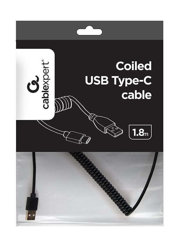 Кабель спіральний USB 2.0 A-тато/С-тато Cablexpert CC-USB2C-Amcm-6 — фото 3