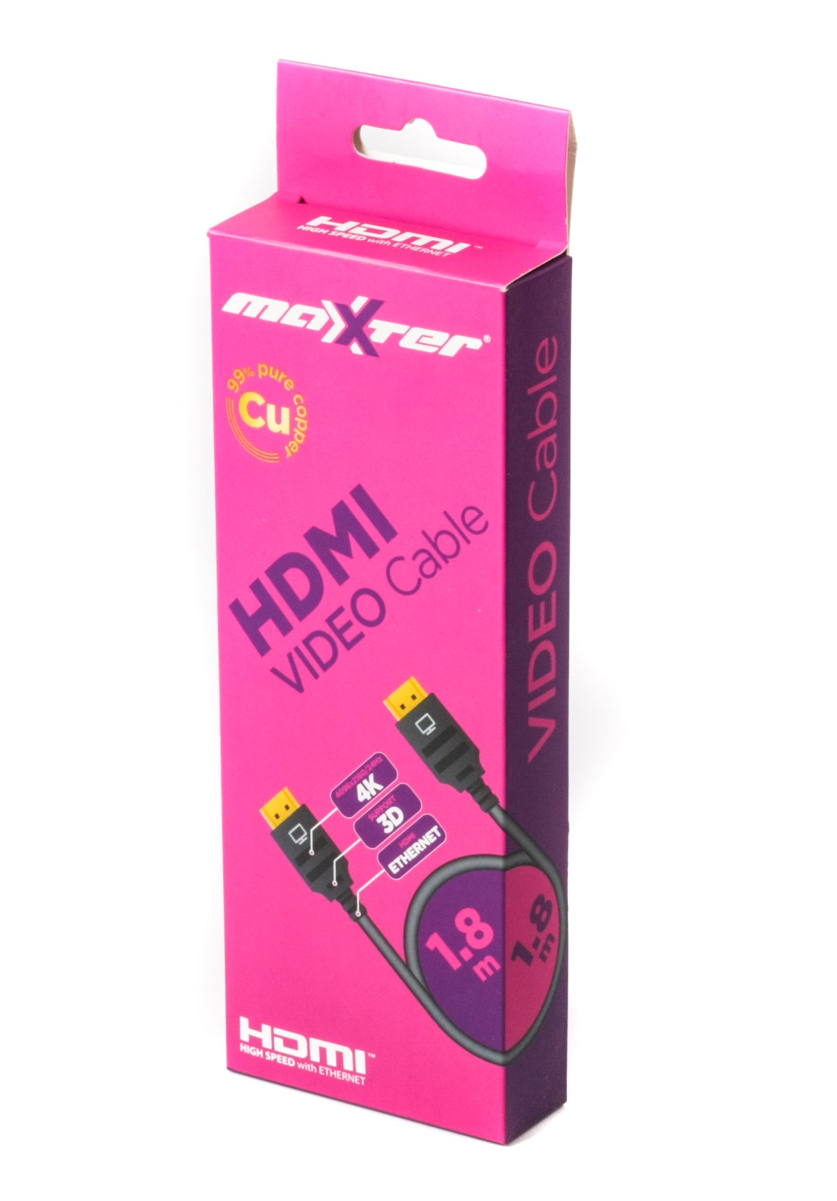 Кабель у коробці Hdmi V.2.0, 4 К 60 Гц, позолочені конектори, 1.8 м — фото 2