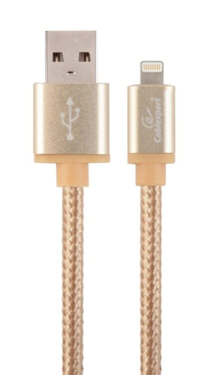 Кабель USB 2.0, A-тато/Lightning, 1.8 м, з обплетенням та металевими