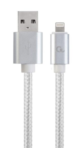 Кабель USB 2.0, A-тато/Lightning, 1.8 м, з обплетенням та металевими