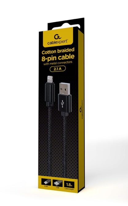 Кабель USB 2.0 А-тато/Lightning, 2 м, 2.1 А Cablexpert (CCDB-mUSB2B-AMLM-6)