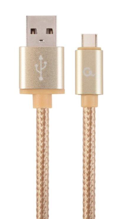 Кабель USB 2.0, A-тато/Type-C, 1.8 м, з обплетенням та металевими