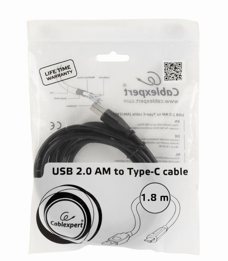 Кабель USB 2.0 A-тато/C-тато, 1.8 м, преміум Cablexpert — фото 4