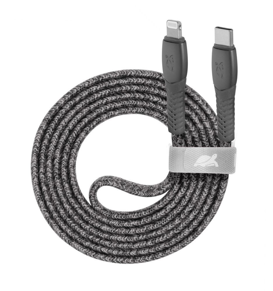 Кабель USB 2.0 Lighting/Type-C, тканинне обплетення, 1.2 м, 3 А