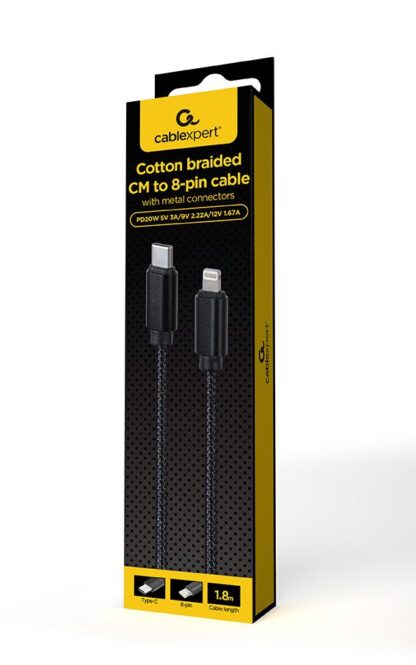 Кабель USB 2.0 Power Delivery (PD), C-тато/Lightning, 1.8 м