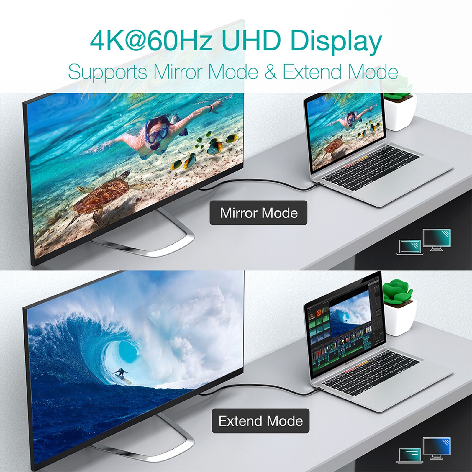 Кабель USB 3.1 GEN 2, 100w, 4K@60Hz, C-тато/C-тато, 2 м, преміум — фото 8