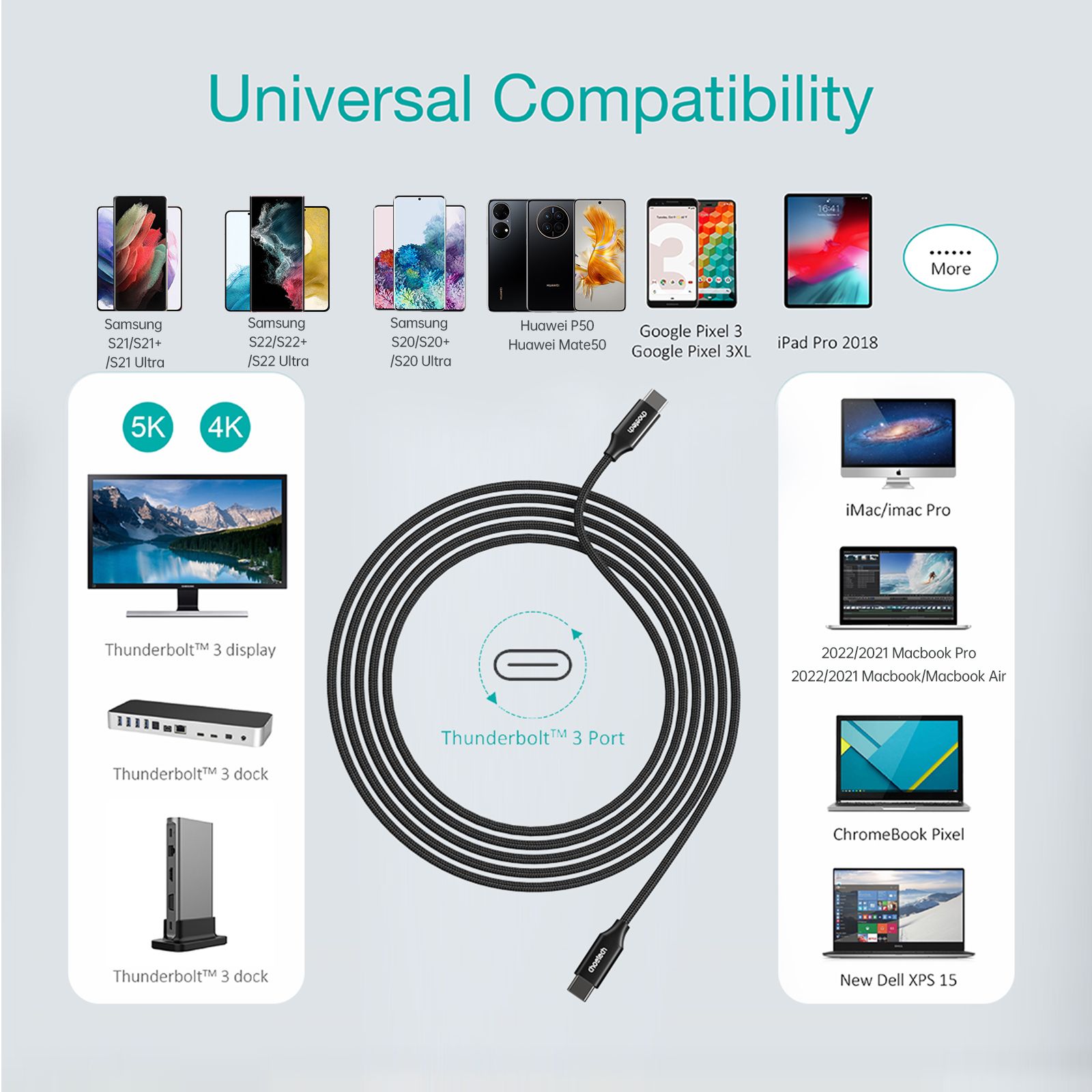Кабель USB 3.1 GEN 2, 100w, 4K@60Hz, C-тато/C-тато, 2 м, преміум — фото 9
