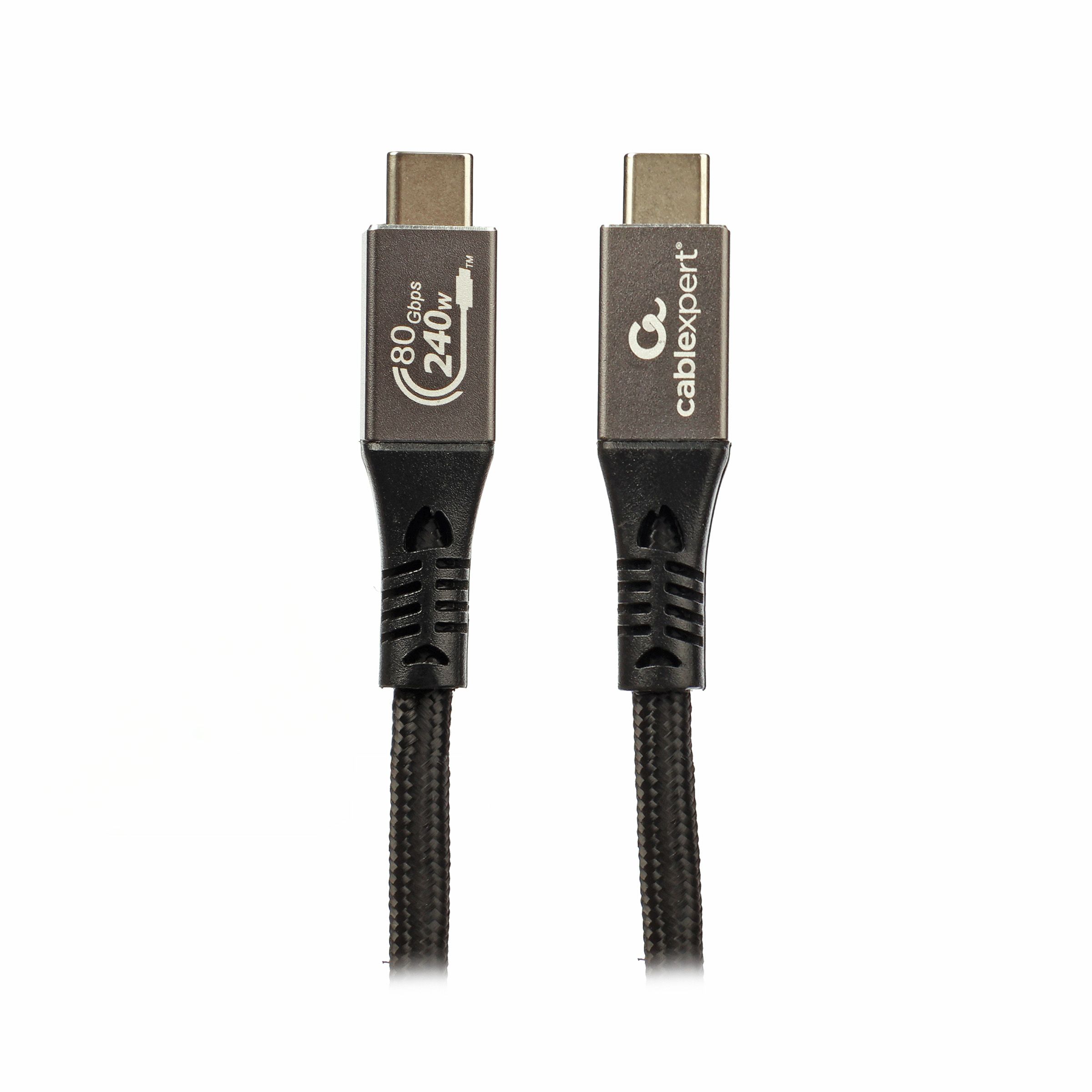Кабель USB4 2.0 80Gbps, 240W(48V5A), 16K60Hz, C-тато/C-тато, 1 м
