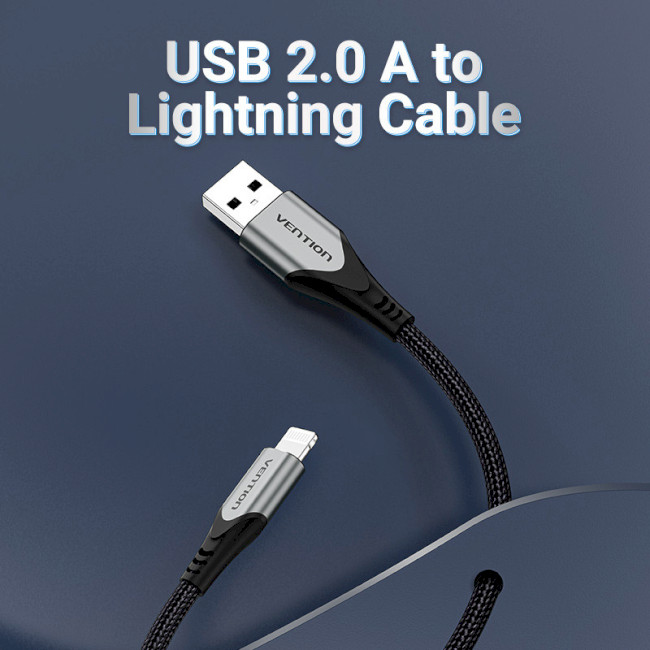 Кабель Vention USB 2.0 A to Lightning для зарядки та передачі даних — фото 3