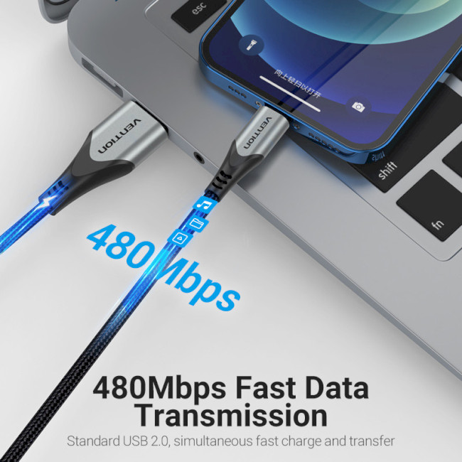 Кабель Vention USB 2.0 A to Lightning для зарядки та передачі даних — фото 5