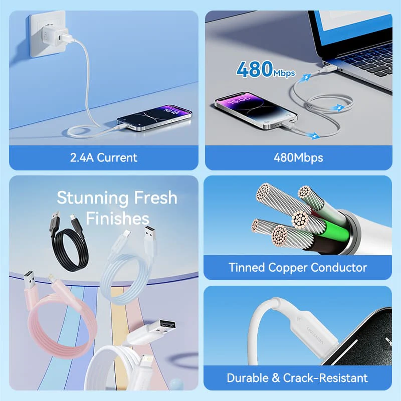 Кабель Vention USB Type-A to Lightning для iPhone — фото 5