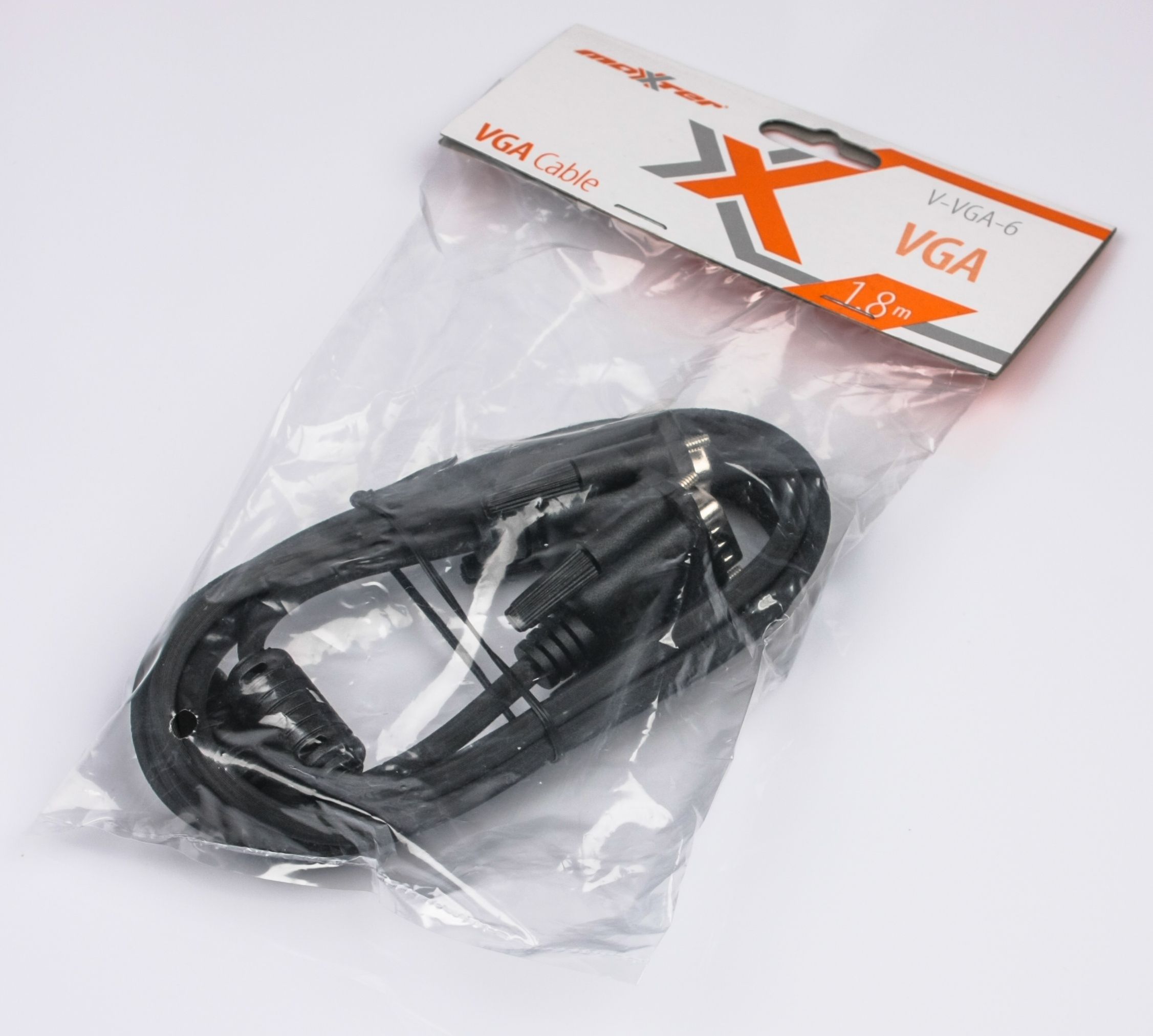 Кабель VGA, 3+4C HD15M, подвійне екранування, 2 ферити, 1.8 м Maxxter — фото 2