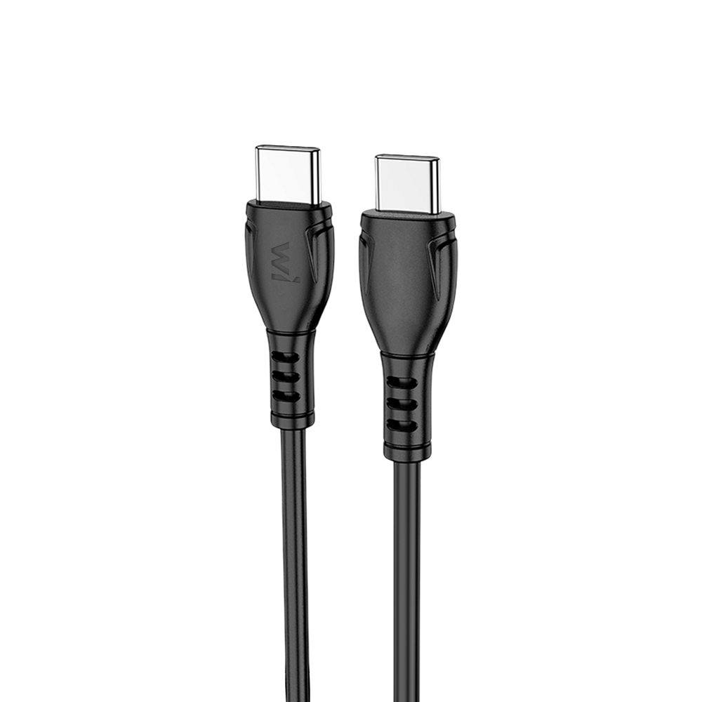Кабель WiBrand Boa Type-C до Type-C 1 м чорного кольору
