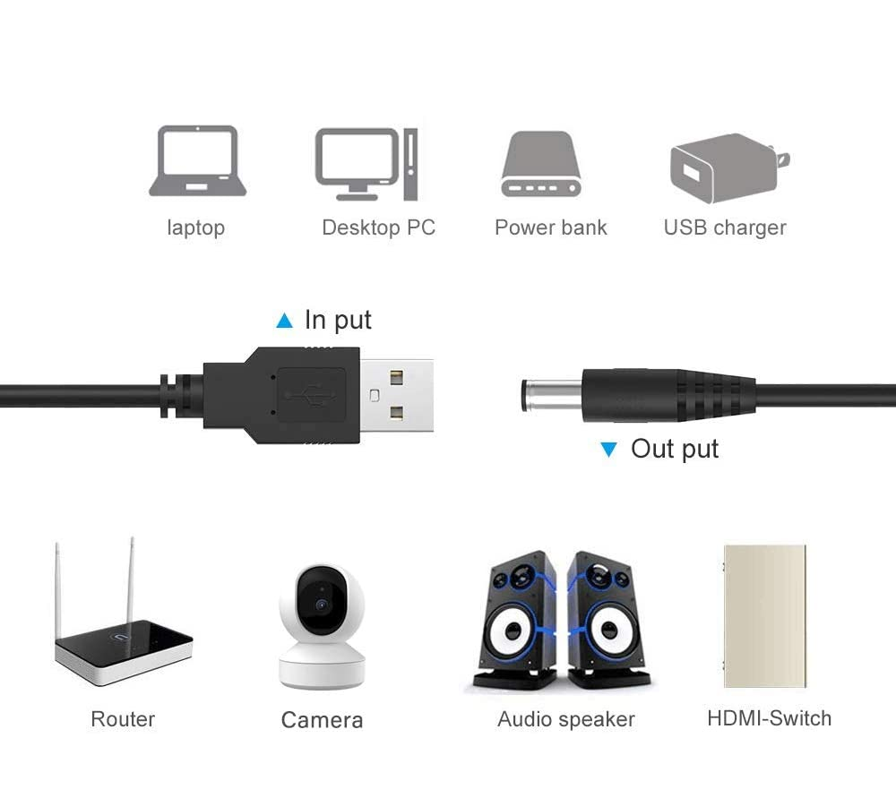 Кабель живлення для роутера USB-DC 5v-12v (1 м) — фото 6