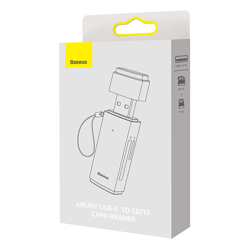 Кардрідер Baseus Lite Series USB-A to SD/TF Card Reader Grey — фото 3