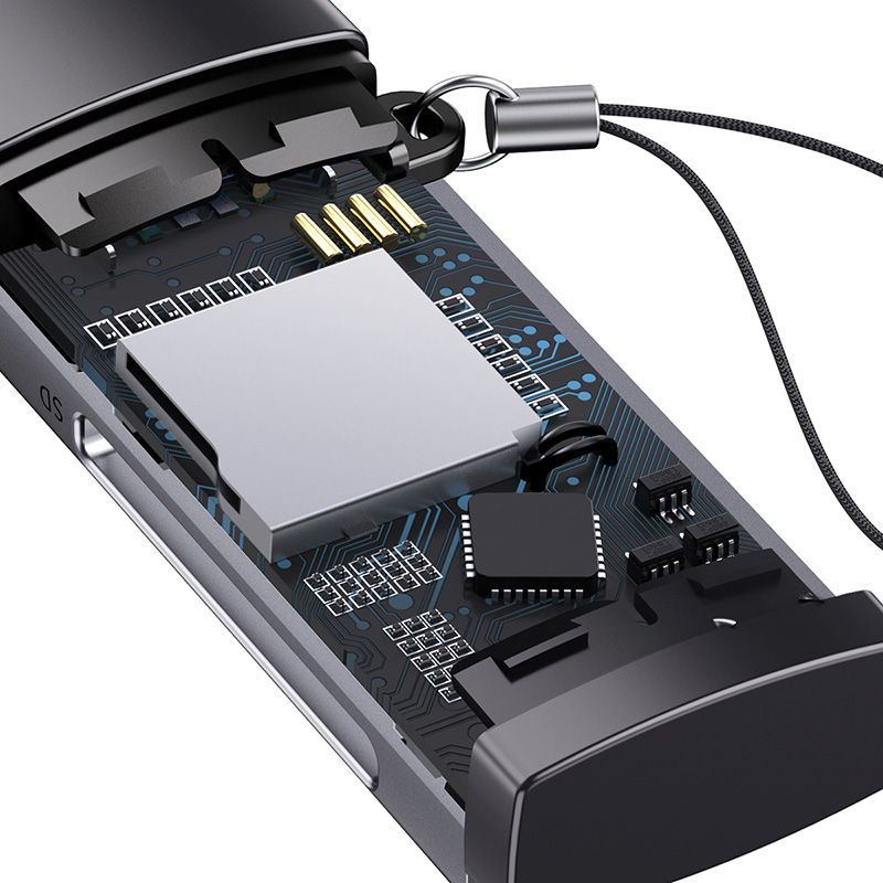 Кардрідер Baseus Lite Series USB-A to SD/TF Card Reader Grey — фото 8