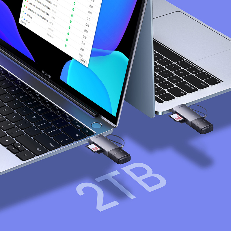 Кардрідер Baseus Lite Series USB-A & Type-C to SD/TF Card Reader Grey — фото 12