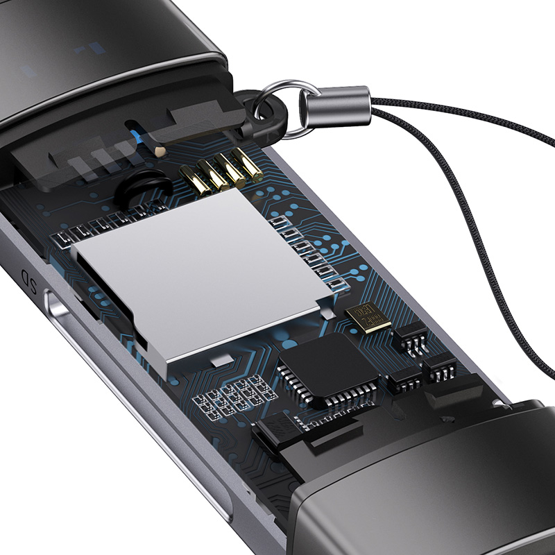 Кардрідер Baseus Lite Series USB-A & Type-C to SD/TF Card Reader Grey — фото 8