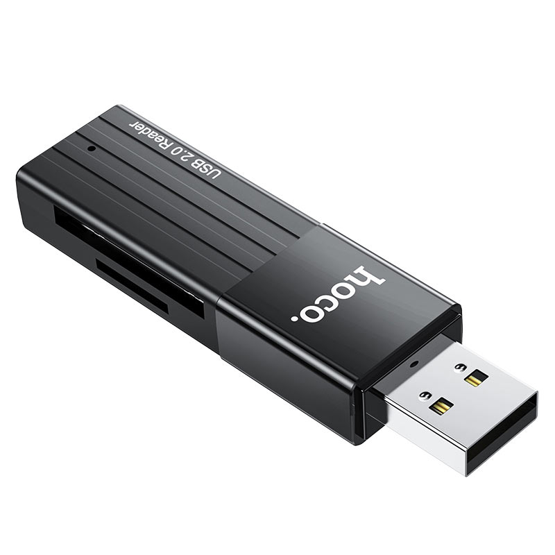 Кардрідер HOCO HB20 Mindful 2-in-1card reader(USB2.0) Black — фото 3