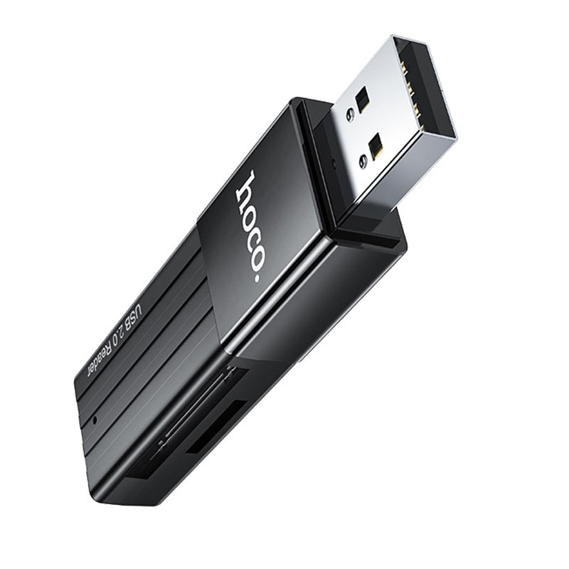Кардрідер HOCO HB20 Mindful 2-in-1card reader(USB2.0) Black