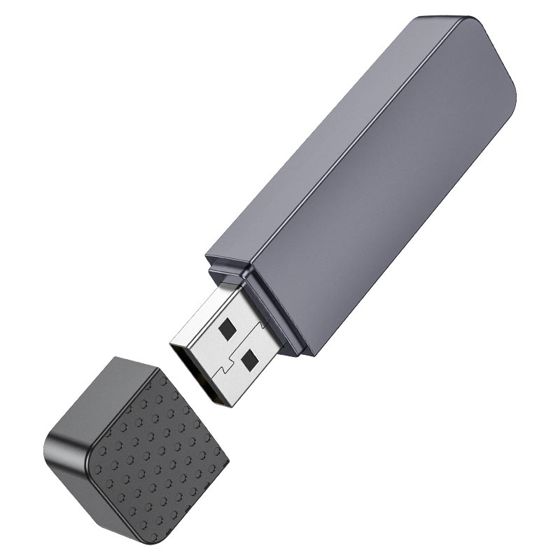 Кардрідер HOCO HB45 Spirit 2-in-1 USB 2.0 card reader Metal Gray — фото 5