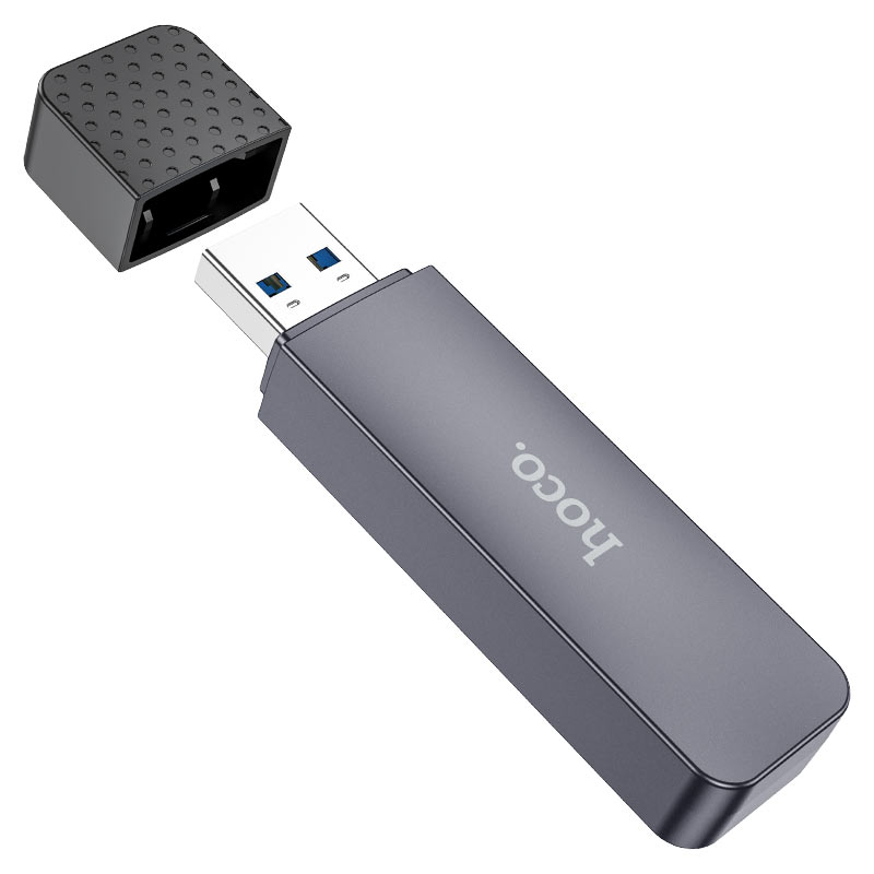 Кардрідер HOCO HB45 Spirit 2-in-1 USB 3.0 card reader Metal Gray — фото 5