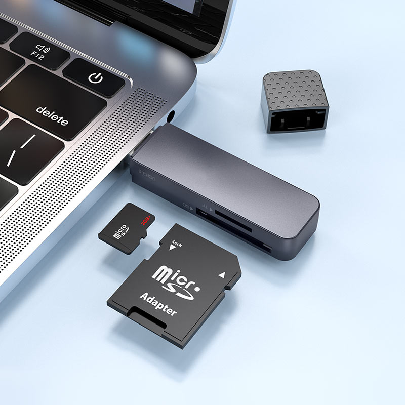 Кардрідер HOCO HB45 Spirit 2-in-1 USB 3.0 card reader Metal Gray — фото 7