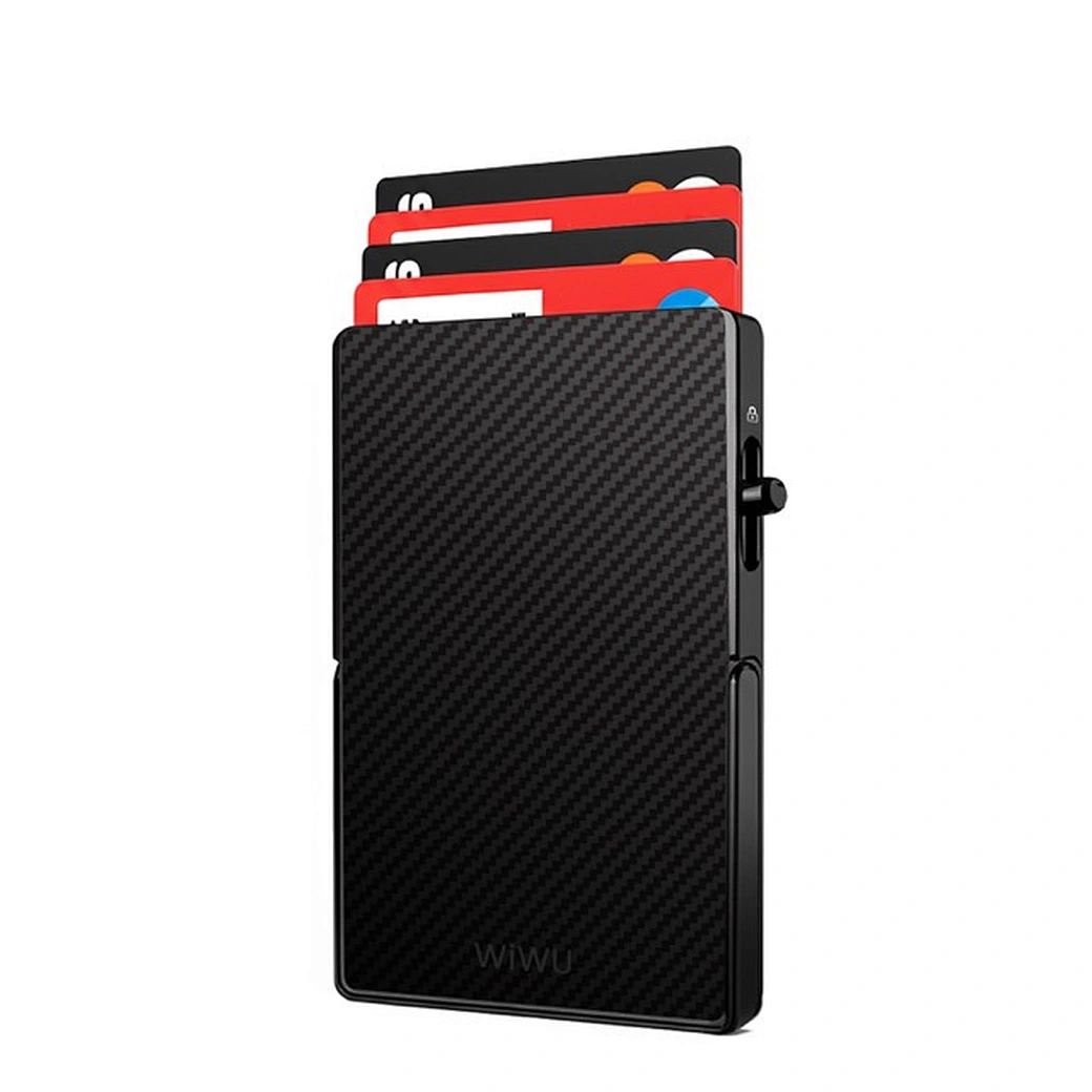 Картхолдер WIWU Warriors Carbon Magsafe Metal Stand Card Holder MW-007 Black — фото 5