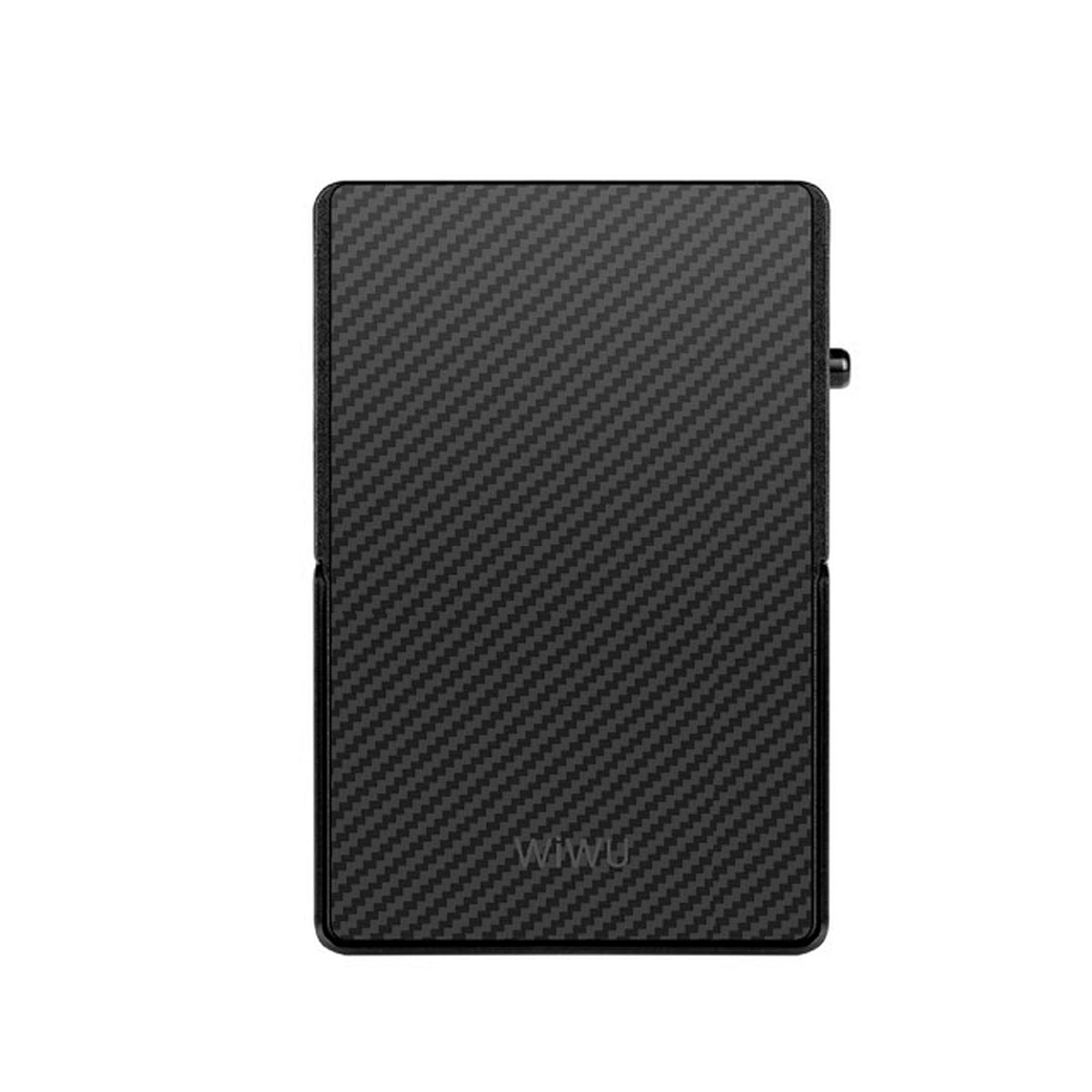 Картхолдер WIWU Warriors Carbon Magsafe Metal Stand Card Holder MW-007 Black
