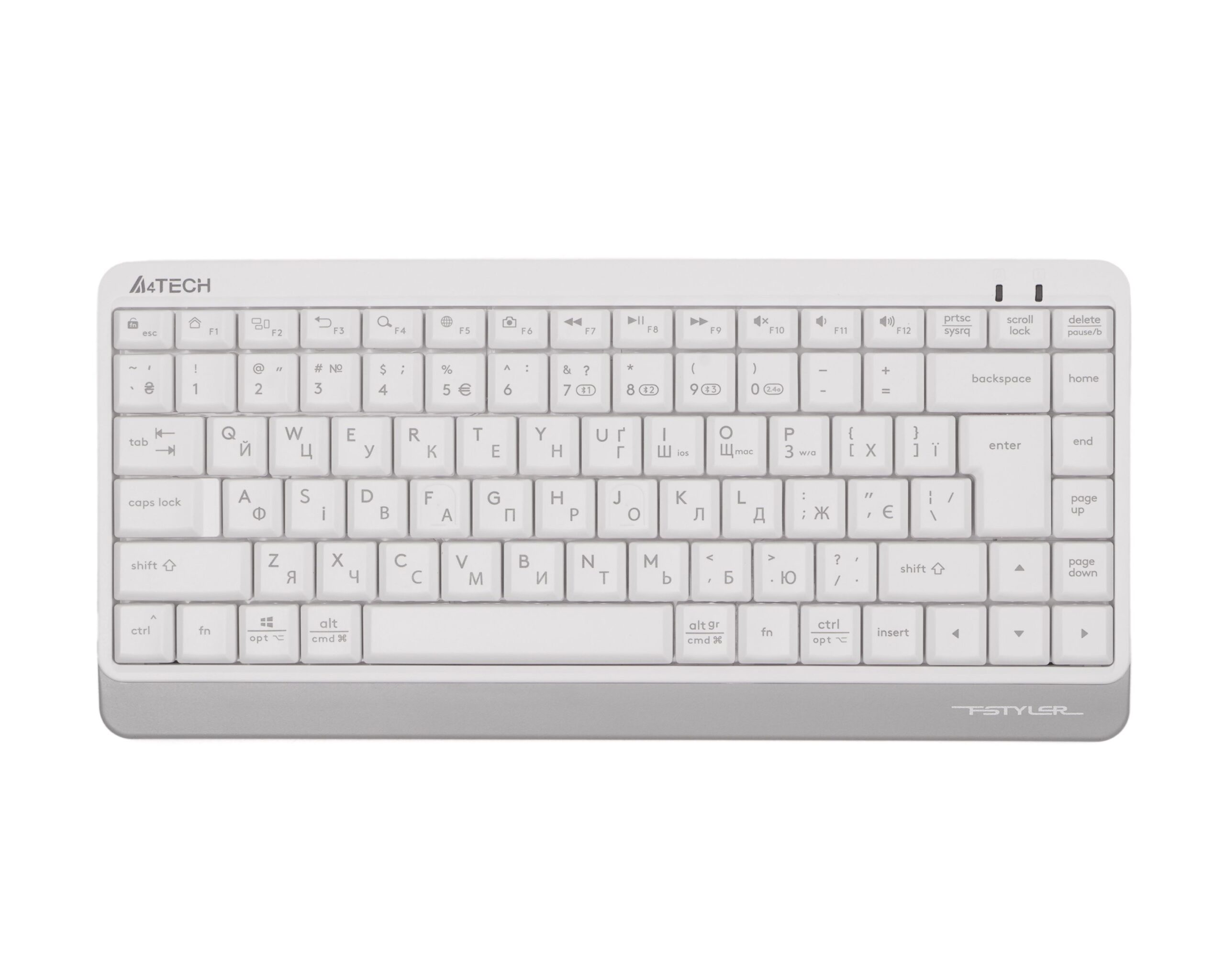 Клавіатура бездротова Fstyler, Bluetooth / 2.4 ГГц, білий A4Tech FBK11