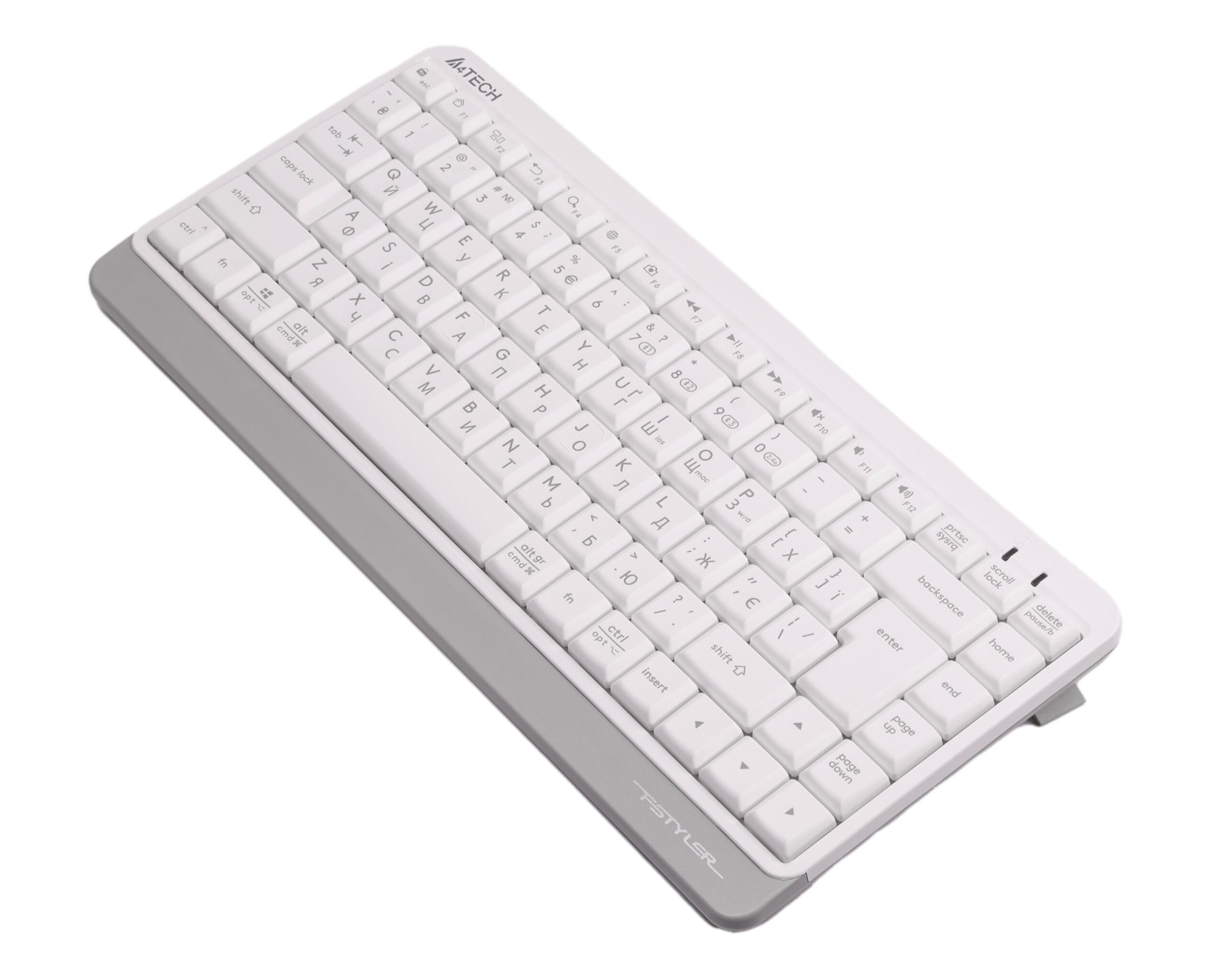 Клавіатура бездротова Fstyler, Bluetooth / 2.4 ГГц, білий A4Tech FBK11 — фото 2