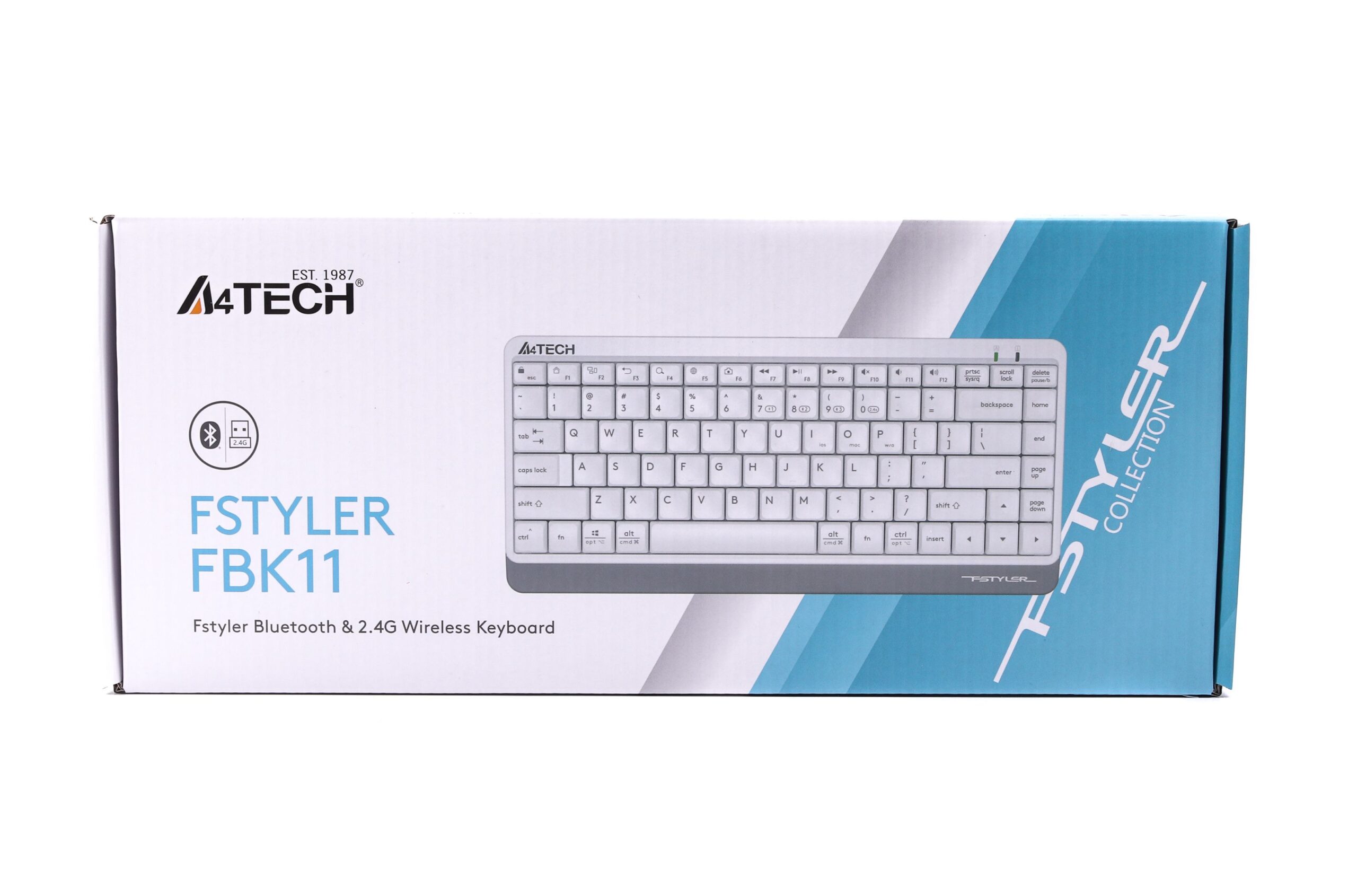 Клавіатура бездротова Fstyler, Bluetooth / 2.4 ГГц, білий A4Tech FBK11 — фото 7