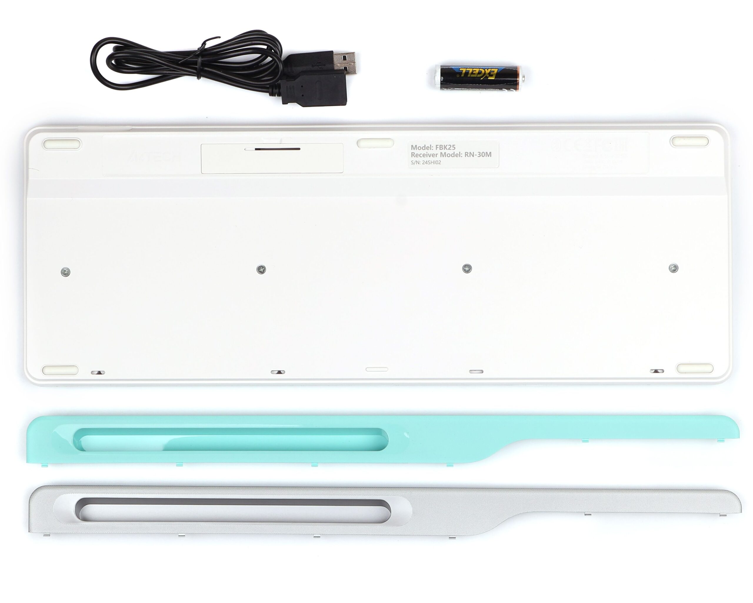 Клавіатура бездротова Fstyler, Bluetooth / 2.4 ГГц, білий A4Tech FBK25 — фото 4