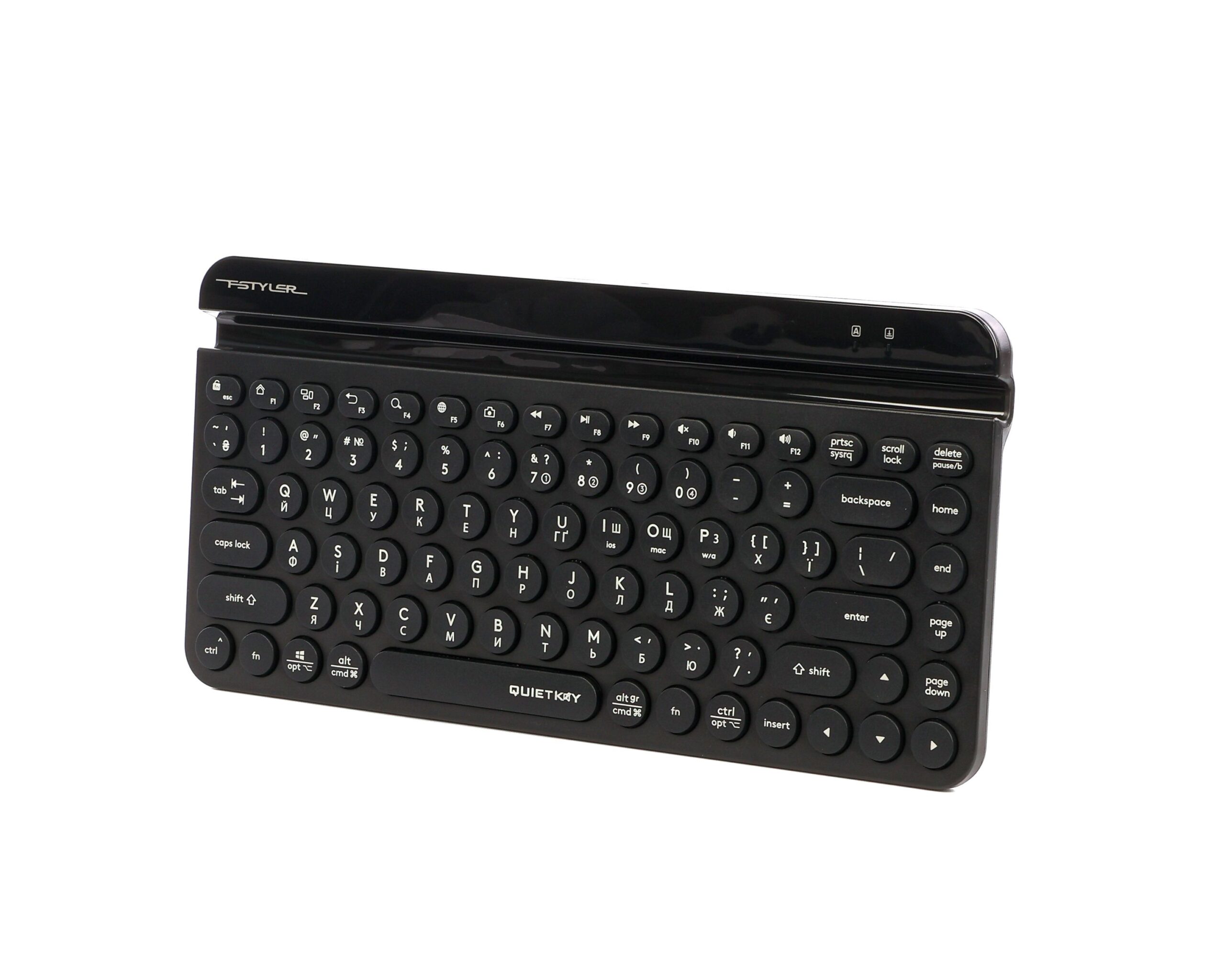 Клавіатура бездротова Fstyler, Bluetooth / 2.4 ГГц, чорний A4Tech — фото 2