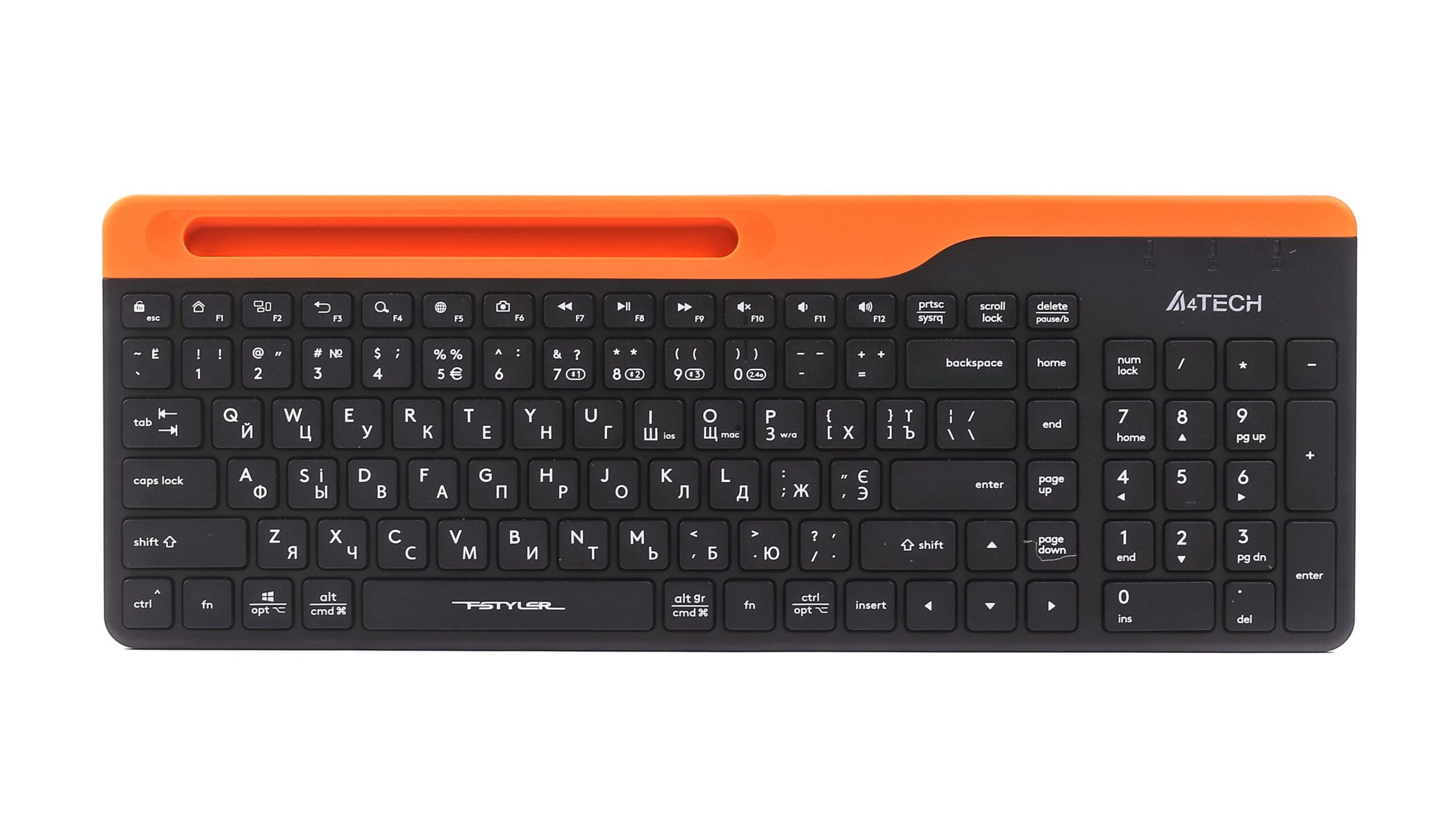 Клавіатура бездротова Fstyler, Bluetooth / 2.4 ГГц, чорний A4Tech — фото 2