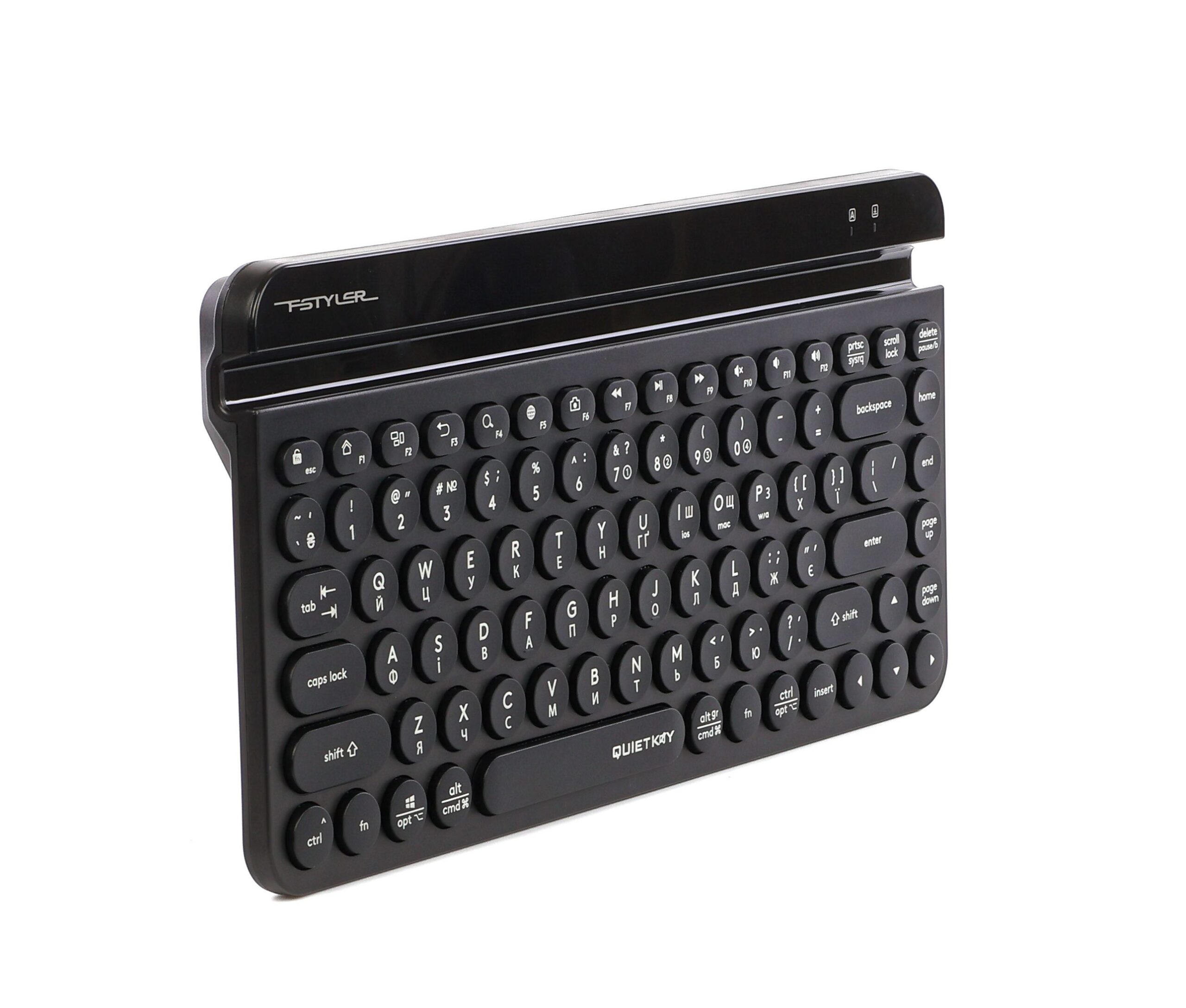 Клавіатура бездротова Fstyler, Bluetooth / 2.4 ГГц, чорний A4Tech — фото 3