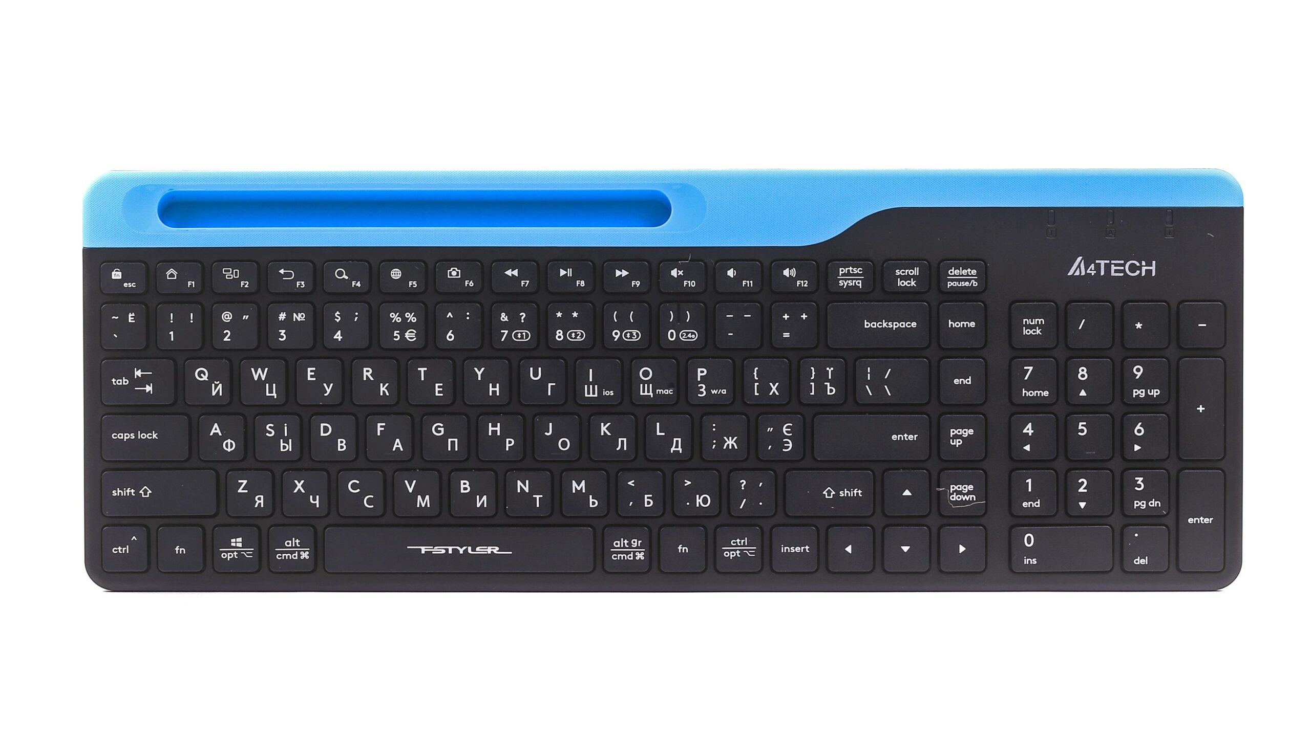 Клавіатура бездротова Fstyler, Bluetooth / 2.4 ГГц, чорний A4Tech — фото 3